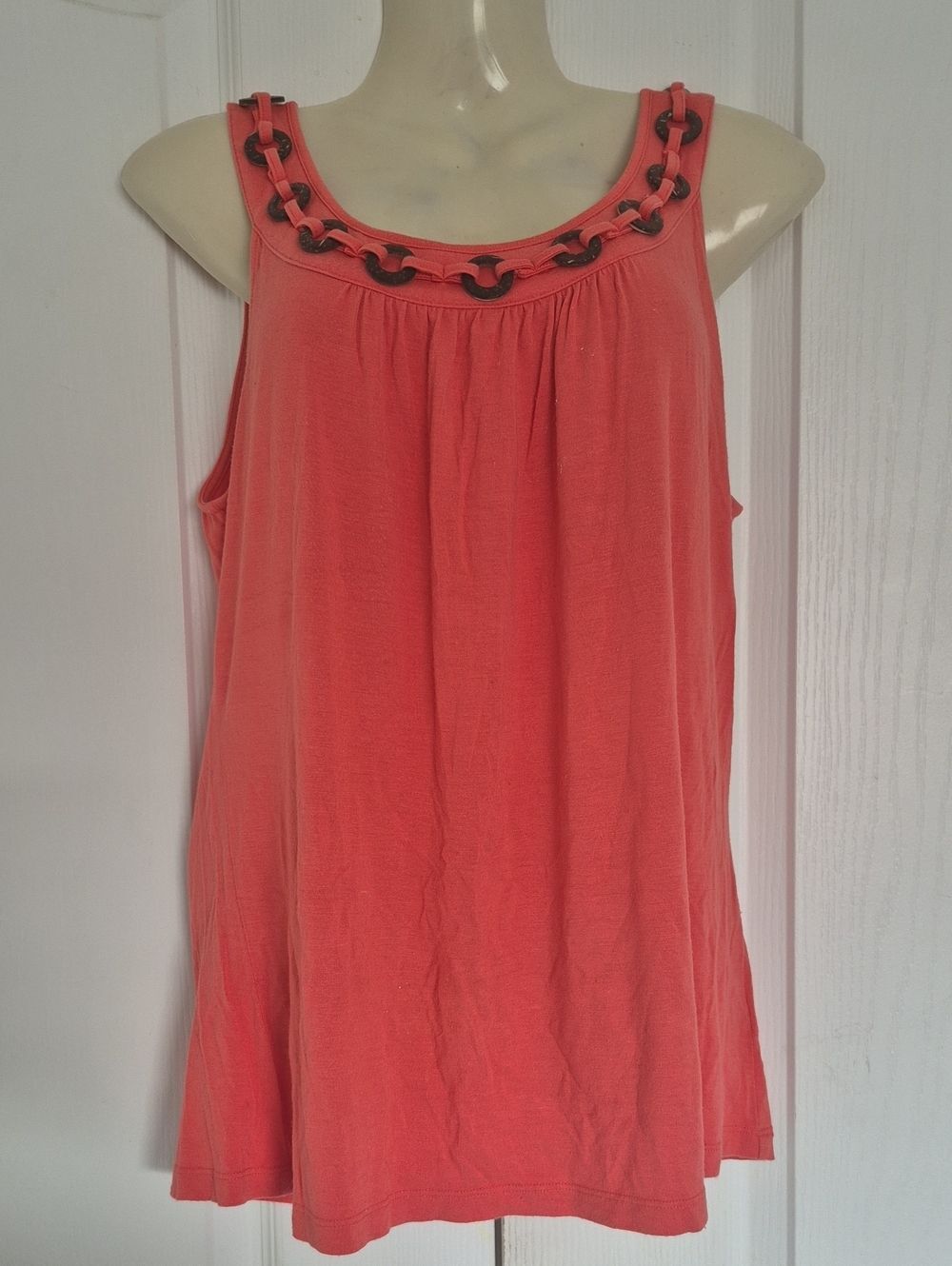 Nine West Coral Tank with Braided Ring Trim